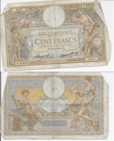 BILLET BANQUE DE France 100 Cent Francs Merson 1934 EUR 4 00 PicClick FR