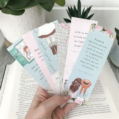 Anne Of Green Gables Printable Bookmark Set Literary Etsy