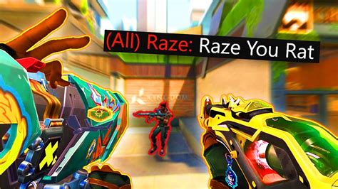 This Is Why Raze Is Broken Valorant Raze Gameplay Youtube