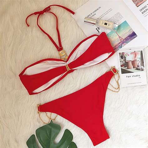 2024 New Sexy Bikini Set Brazilian Bikinis Halter Swimwear Women High