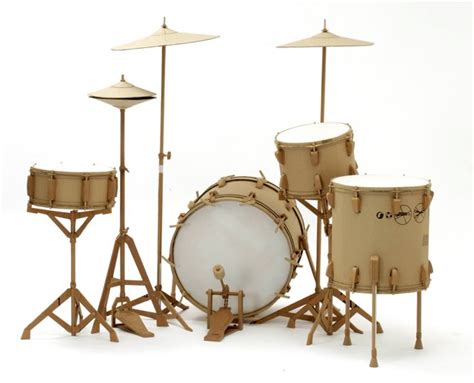 Drum Kit Cardboard And Glue Life Size Cardboard Sculpture