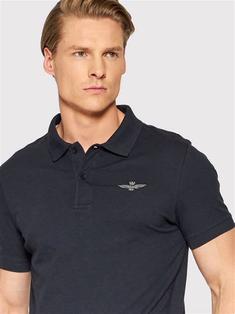 Aeronautica Militare Polo Po P Granatowy Slim Fit Modivo Pl