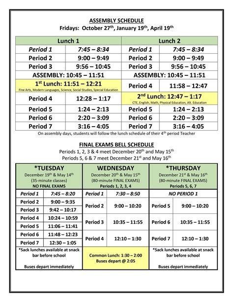 Bell Schedule Overview