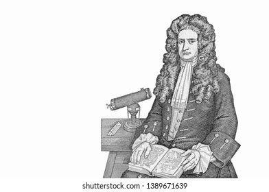 Sir Isaac Newton His Telescope Heliocentric Stock Photo (Edit Now ...