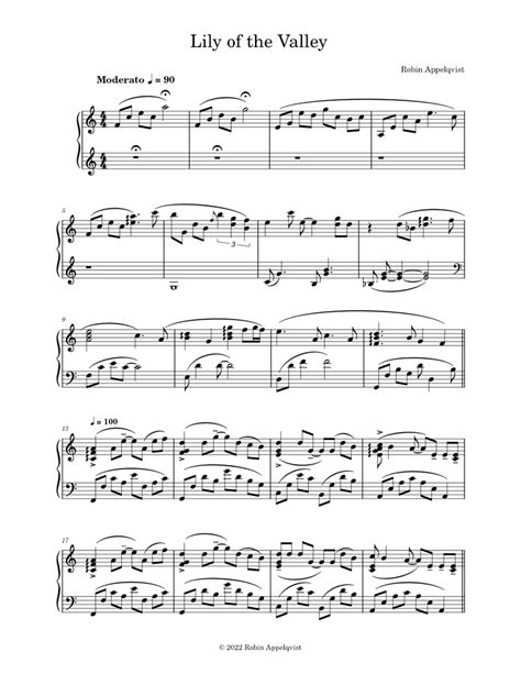 Lily Of The Valley Sheet Music For Piano Solo