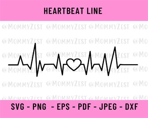 Heart Beat Svg Ekg Svg Heartbeat Clipart Heart Svg V Day Cricut Filesvday Craft Image Pulse Svg