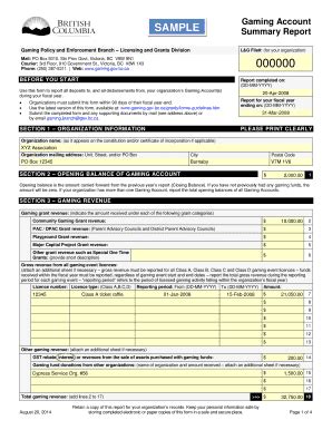 Bc Gaming Grant Application Fill Online Printable Fillable Blank