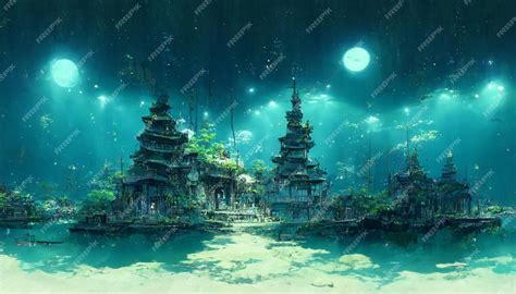 Premium AI Image | The underwater city of atlantis