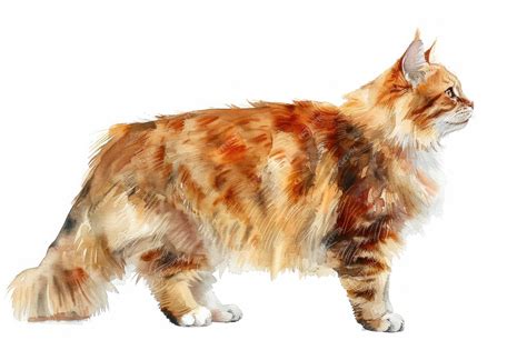 premium photo karelian bobtail watercolor isolated  white background