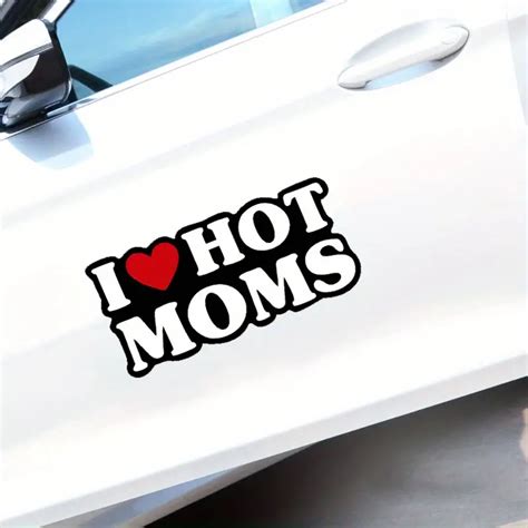 I Love Hot Moms Sticker Laptop Sticker Waterproof Vinyl Temu