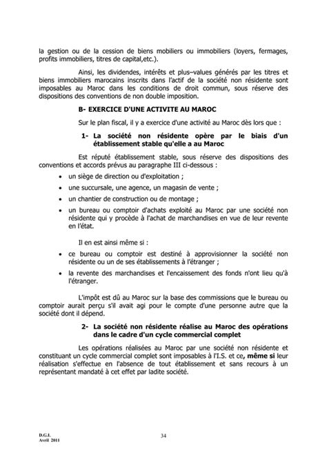 Maroc Note Circulaire 717 Tome1 Is Et Ir PDF