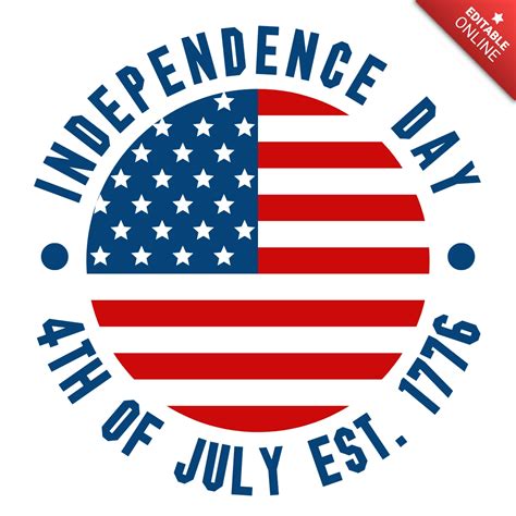 Independence Day Of America Logo Design Template Free Design Template