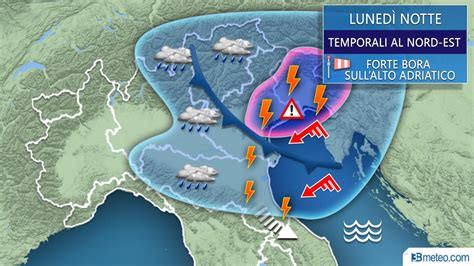 METEO Tra STANOTTE E DOMANI RAFFICA DI TEMPORALI GRANDINE E VENTO