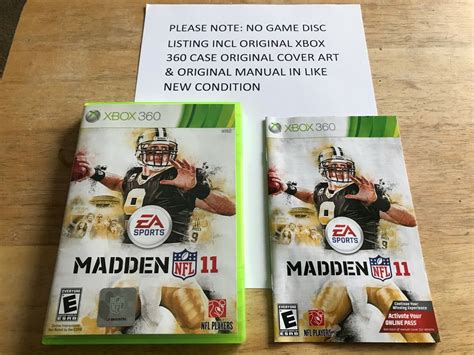 Madden Nfl 11 Xbox 360 Original Case Cover Art Manual No Game Ebay