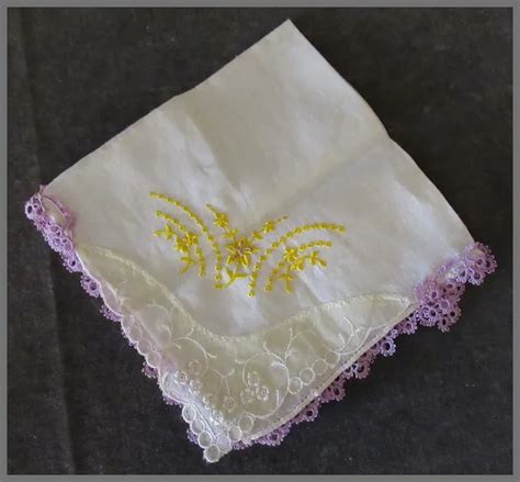 Three (3) Vintage Hankies with Embroidery and Fine Tatting - Ruby Lane