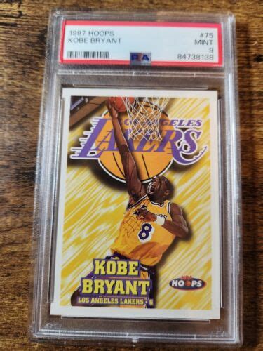 1997 98 NBA Hoops Kobe Bryant PSA 9 Mint 75 Los Angeles Lakers HOF MVP