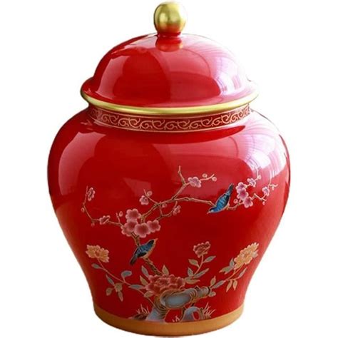 Ancien Pot De Gingembre En Porcelaine De Style Chinois Vase Fleurs En