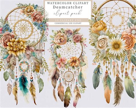 Dreamcatcher Clipart Floral Clipart Boho Dreamcatcher Boho Clipart