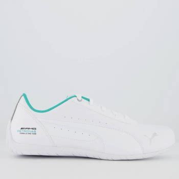 Tênis Puma Mercedes AMG Petronas MAPF1 Neo Cat Branco e Verde FutFanatics