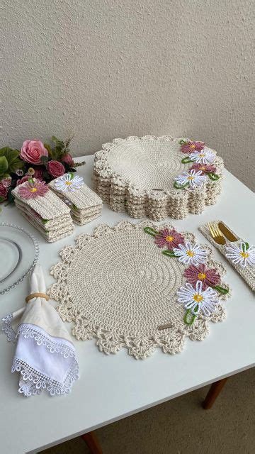 Crocheted Doily And Placemats For A Charming Table Setting