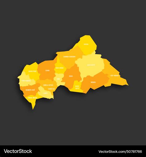 Central african republic political map Royalty Free Vector