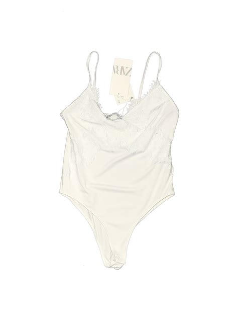 Zara Solid White Bodysuit Size M 48 Off Thredup