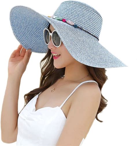 Adrinfly Women Floppy Beach Hat Wide Brim Straw Sun Hat Travel