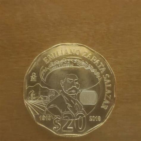 Mexican Coin Pesos Emiliano Zapata Salazar Mexico