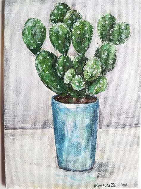 Peinture De Cactus Petite Peinture Peinture Par MensuraZoili Cactus