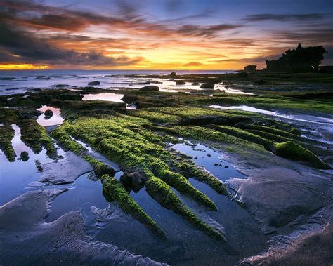 Fondos De Pantalla Tanah Lot Bali Indonesia Mar Playa Puesta Del