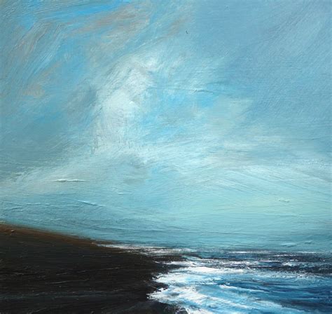 An Abstract Painting Of The Ocean And Sky