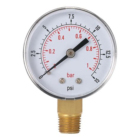 50mm 015psi 01bar Pool Filter Water Pressure Dial Hydraulic Pressure