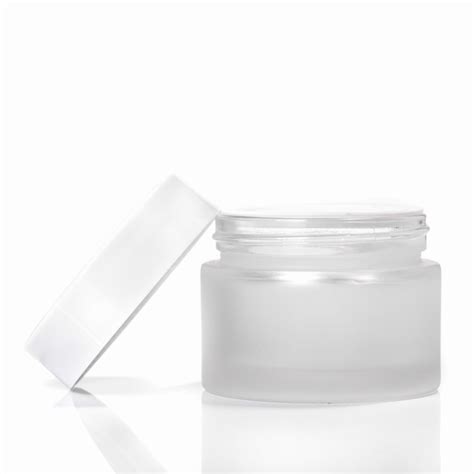 50ml Frosted Glass Jar With White Lid PetraPack