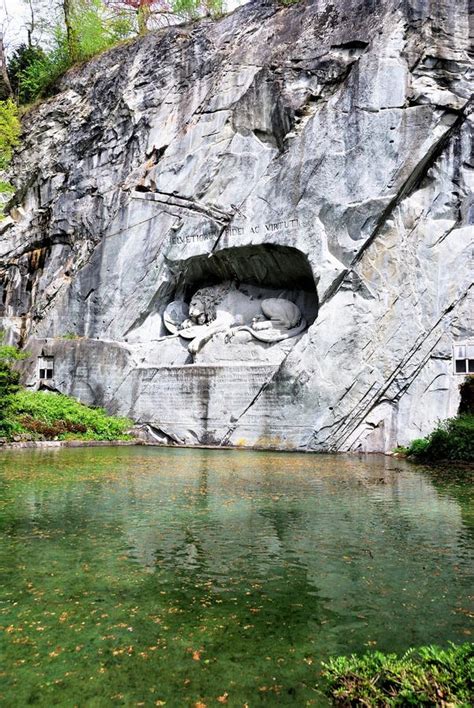 Famous Lion Monument in Lucerne Stock Photo - Image of castle, citadel ...