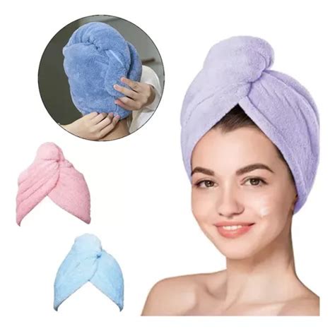 Toalla De Microfibra Cabello Secado R Pido Gorro Piezas Meses Sin