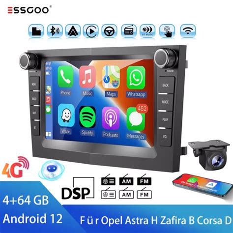 CARPLAY ANDROID AUTO 4G Autoradio GPS Navigatore Per Opel Astra H