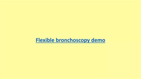 Tracheobronchial Tree Anatomy And Bronchoscopy Ppt