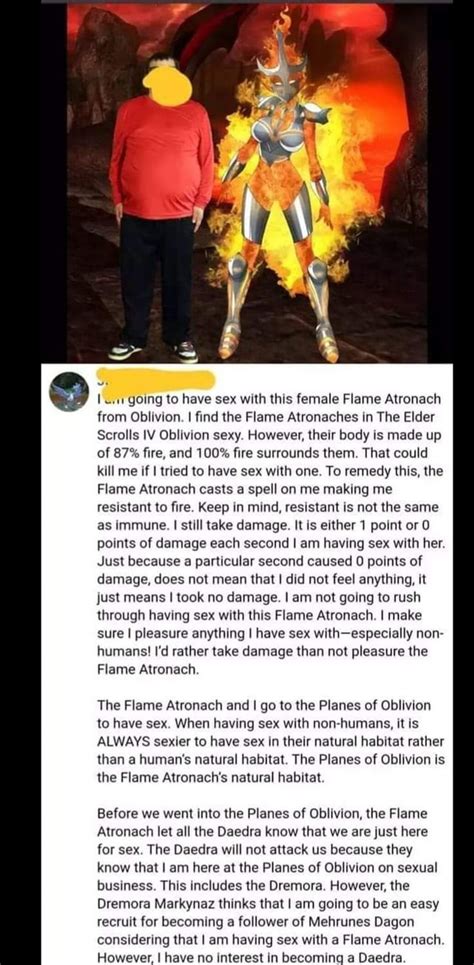 I Going To Have Sex With This Female Flame Atronach From Oblivion I Find The Flame Atronaches