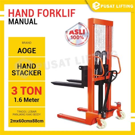 Hand Stacker Ton Pengunci Roda Manual Aoge