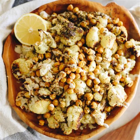 Roasted Cauliflower And Chickpeas W Tahini And Zaatar The Healthy Maven