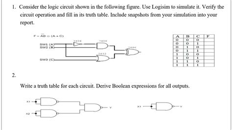 SOLVED Consider The Logic Circuit Shown In The Following Figure Use