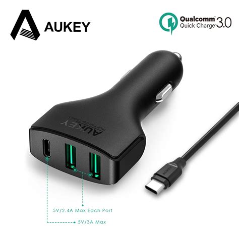 AUKEY USB C Car Phone Charger Universal Usb Type C Car Charger With ...