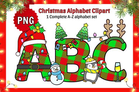 Christmas Alphabet Letters Sublimation Graphic By Kalilaart Creative