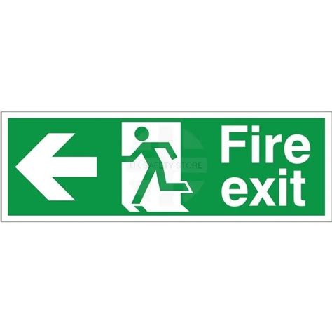 Extra Large Fire Exit Left Sign 900mm X 300mm Uk Safety Store