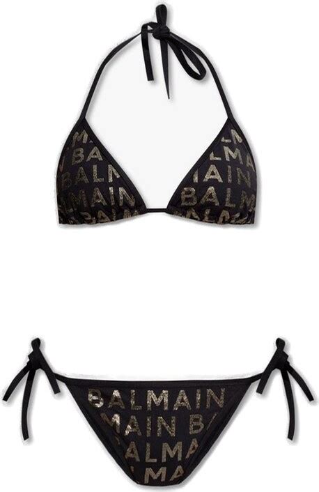 Balmain Logo Glitter Embellished Triangle Bikini Set Shopstyle Two