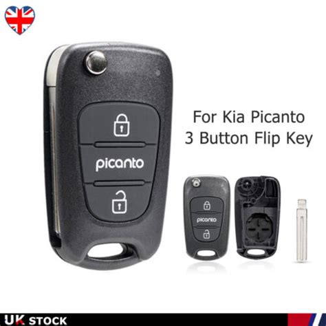 For Kia Picanto Flip Remote Car Key Fob Case Shell Blade Replacement