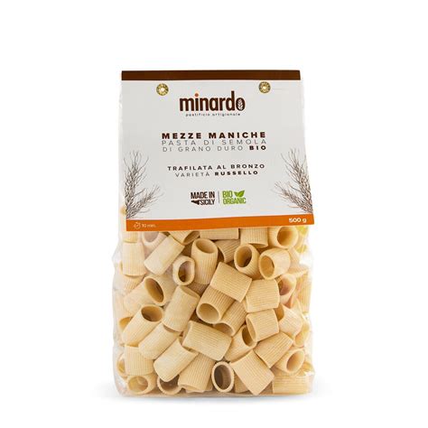 Mezze Maniche Organic Durum Wheat Semolina Pasta 500 Gr Minardo