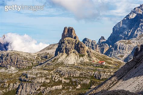 Sesto Dolomites In Front Of Tre Cime Di Lavaredo Mountain Peaks Italy