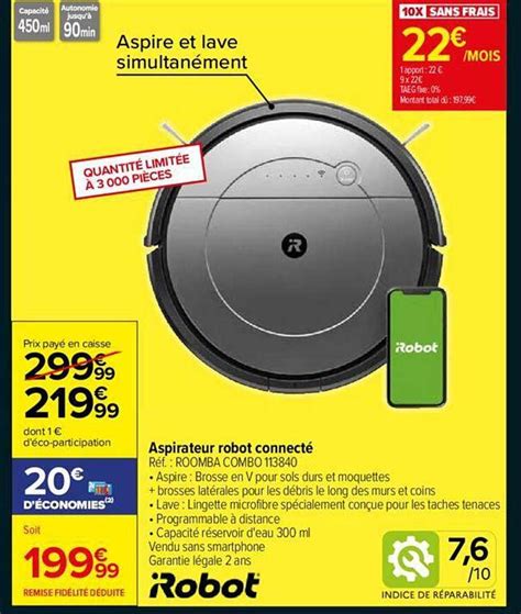 Promo Aspirateur Robot Connecté chez Carrefour iCatalogue fr