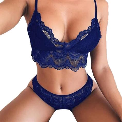 Nouveau femmes dames Sexy dentelle Sissy Lingerie nuisette string string sous vêtements ensemble